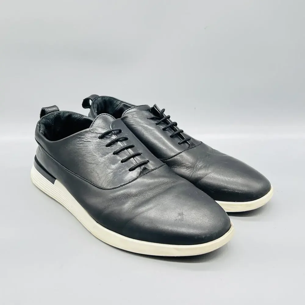Wolf & Shepherd Shoes Mens 11 Black Leather Low Top Casual Sneakers Comfort
